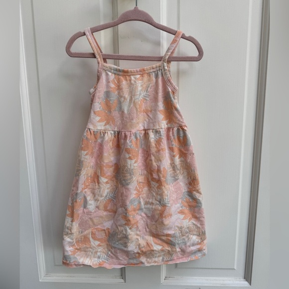 Old Navy 3T Girls Pink and Orange Tropical Sleeveless Tiered Sundress Dress - Picture 1 of 4